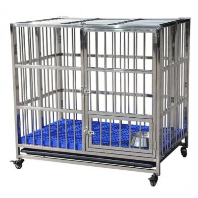 Small Middle Large Large Plus Super Large Seamless Stainless steel Dog Cages Pet Cages